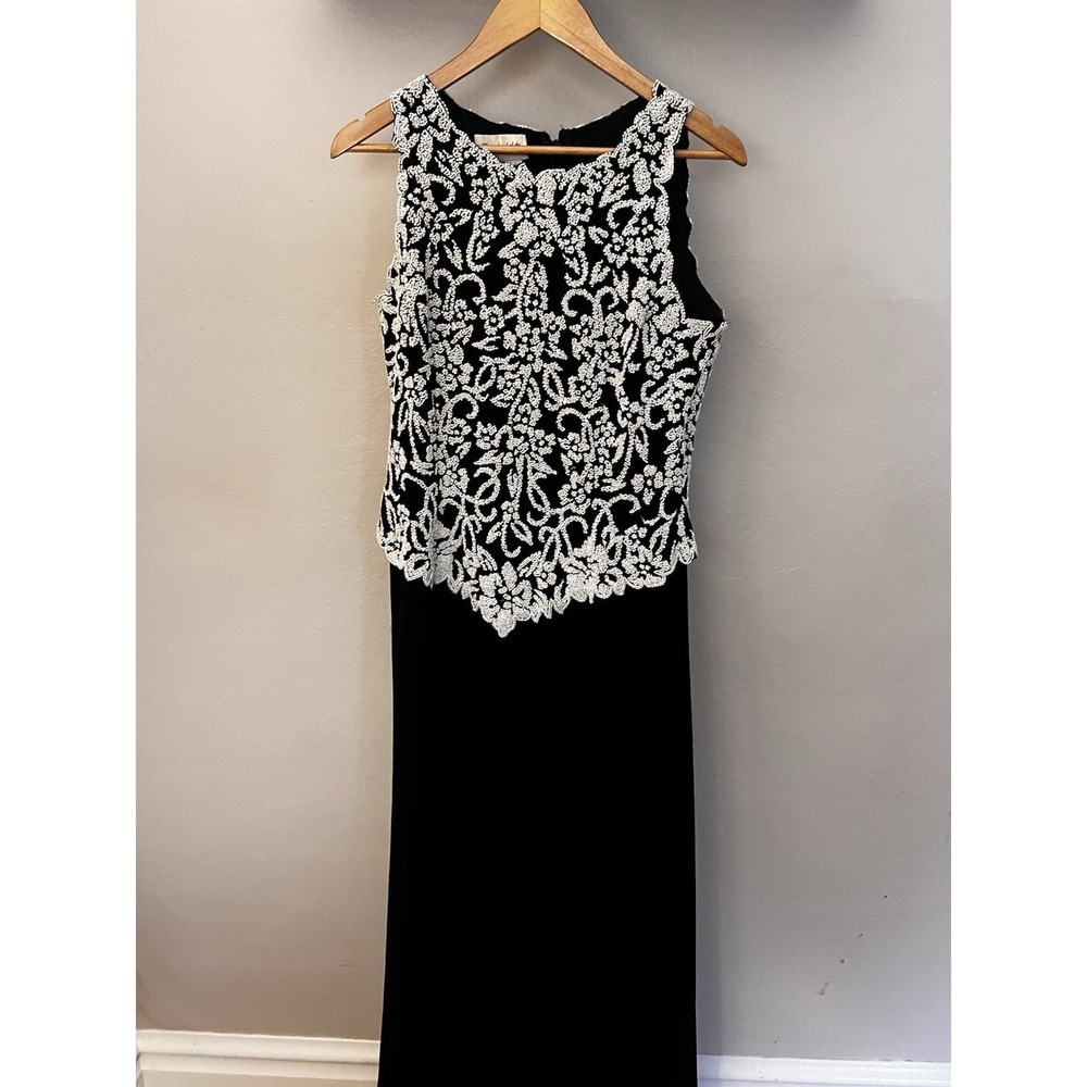 CHADWICKS Women's Size 10 Dress Mother of the Bride Groom Beaded Maxi BEAUTIFUL